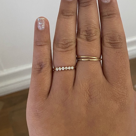 Brilliant Floating 14K/ Diamond Stacker Ring - Picture 5 of 7